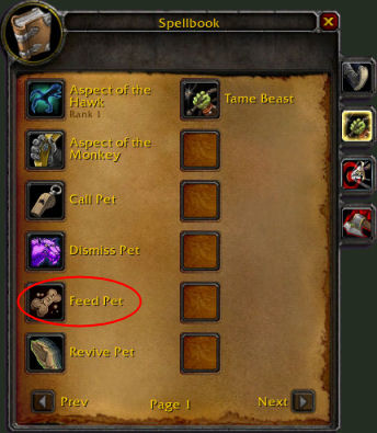 The Feed Pet icon looks like a bone-shaped doggie biscuit.