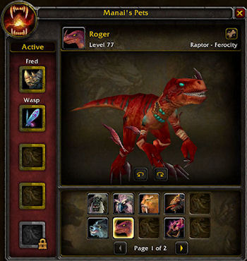 The WoW Stable UI