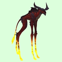 Red Deepstrider w/ Yellow Glow, Large Horns & Maned Back