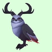 Black Somnowl w/ Crescent Antlers, No Ears, Horned Brows, Stub-Tail