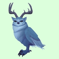 Blue Somnowl w/ Pronged Antlers, Small Ears, No Brows, Short Tail