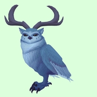 Blue Somnowl w/ Crescent Antlers, Small Ears, No Brows, Stub-Tail
