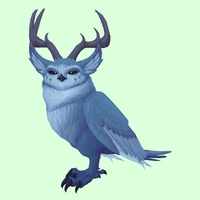 Blue Somnowl w/ Pronged Antlers, Large Ears, No Brows, Medium Tail