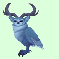 Blue Somnowl w/ Crescent Antlers, Large Ears, No Brows, Stub-Tail