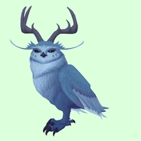 Blue Somnowl w/ Pronged Antlers, No Ears, Wide Brows, Short Tail
