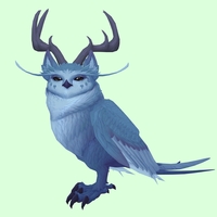 Blue Somnowl w/ Pronged Antlers, Medium Ears, Wide Brows, Long Tail