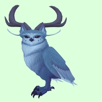 Blue Somnowl w/ Crescent Antlers, Medium Ears, Wide Brows, Stub-Tail