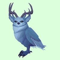 Blue Somnowl w/ Pronged Antlers, Large Ears, Horned Brows, Short Tail