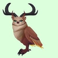 Brown Somnowl w/ Crescent Antlers, Small Ears, Horned Brows, Stub-Tail