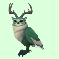 Green Somnowl w/ Pronged Antlers, Small Ears, No Brows, Stub-Tail
