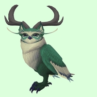 Green Somnowl w/ Crescent Antlers, Medium Ears, Wide Brows, Short Tail