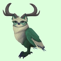 Green Somnowl w/ Crescent Antlers, Medium Ears, Crested Brow, Stub-Tail