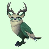 Green Somnowl w/ Pronged Antlers, Large Ears, Crested Brow, Medium Tail
