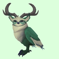 Green Somnowl w/ Crescent Antlers, Large Ears, Crested Brow, Stub-Tail