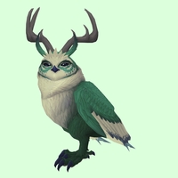 Green Somnowl w/ Pronged Antlers, No Ears, Horned Brows, Stub-Tail