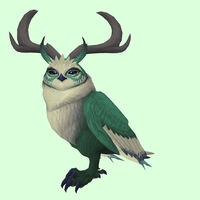 Green Somnowl w/ Crescent Antlers, No Ears, Horned Brows, Short Tail