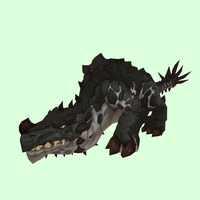 Black Primal Thunder Lizard w/ Short Horn & Tail Spikes