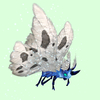 Cyan Moth w/White Wings
