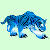 Hunched Glowing Blue Cat