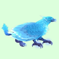 Blue Stormrook w/ Sickle Beak, Flat Crown, Straight Brows, Thick Cheeks, and Wild Tail