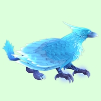 Blue Stormrook w/ Corvid Beak, Straight Crown, Straight Brows, Wild Cheeks, and Wild Tail