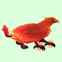 Red Stormrook w/ Sickle Beak, Flat Crown, Straight Brows, Thick Cheeks, and Wild Tail