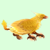 Yellow Stormrook w/ Corvid Beak, Straight Crown, Straight Brows, Wild Cheeks, and Wild Tail