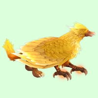 Yellow Stormrook w/ Razor Beak, Crested Crown, Straight Brows, Wild Cheeks, and Shaggy Tail