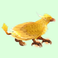 Yellow Stormrook w/ Eagle Beak, Spiked Crown, Plumicorn Brows, Thick Cheeks, and Tufted Tail