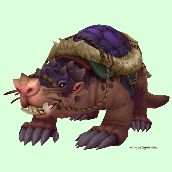 Brown Mole w/ Purple Saddle, Trefoil Nose, Tusks