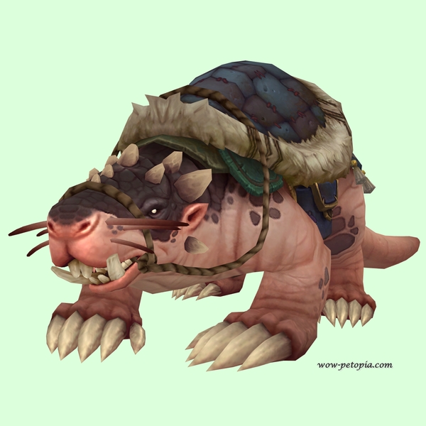 Pink Mole w/ Blue Saddle, Small Nose, Tusks