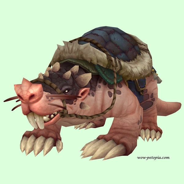 Pink Mole w/ Blue Saddle, Trefoil Nose, Incisors