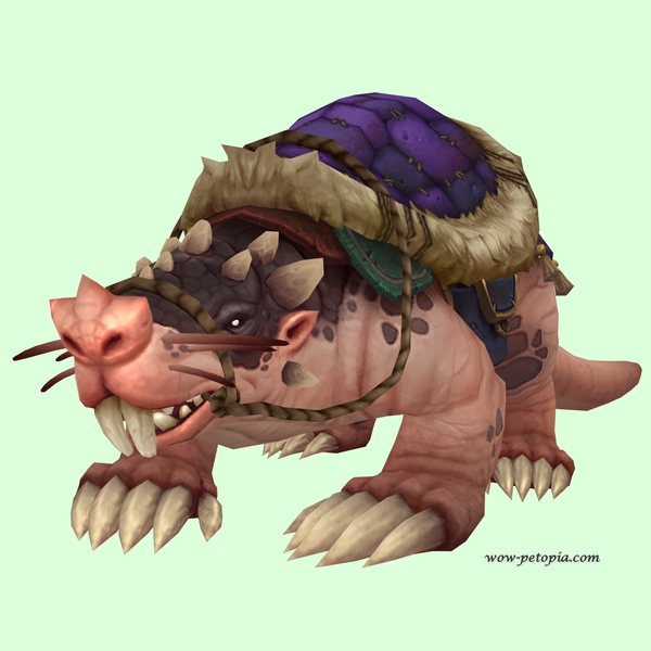 Pink Mole w/ Purple Saddle, Trefoil Nose, Incisors