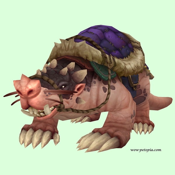 Pink Mole w/ Purple Saddle, Trefoil Nose, Tusks