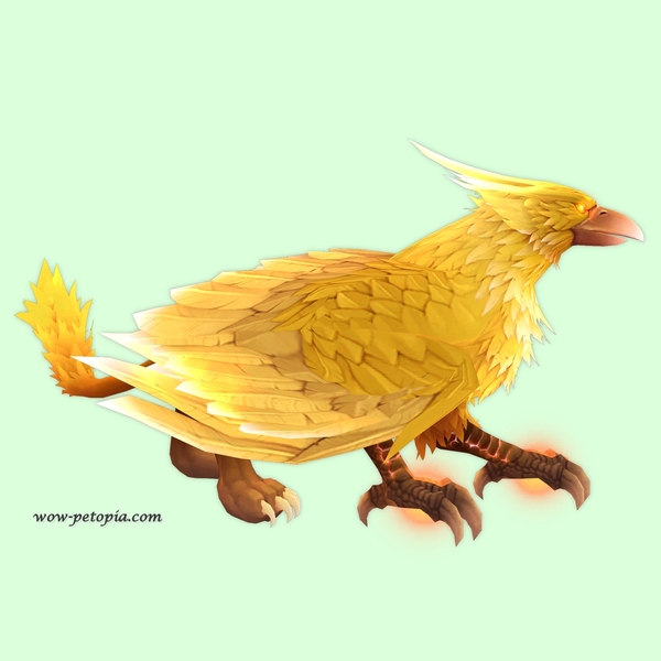 Yellow Stormrook w/ Corvid Beak, Straight Crown, Straight Brows, Wild Cheeks, and Wild Tail