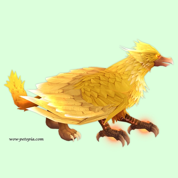 Yellow Stormrook w/ Razor Beak, Crested Crown, Straight Brows, Wild Cheeks, and Shaggy Tail