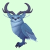 Blue Somnowl w/ Crescent Antlers, Large Ears, Wide Brows, Stub-Tail