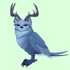 Blue Somnowl w/ Pronged Antlers, Medium Ears, Crested Brow, Long Tail