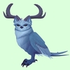 Blue Somnowl w/ Crescent Antlers, Medium Ears, Crested Brow, Long Tail