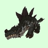 Black Primal Thunder Lizard w/ Short Horn & Regular Plates